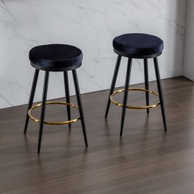 counter swing stool velvet Black color,barstools Set of 2