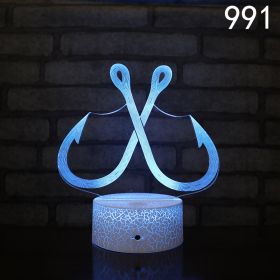 Crack Base LED Colorful Touch USB Plug-in 3D Small Night Lamp (Option: Colorful-991style)