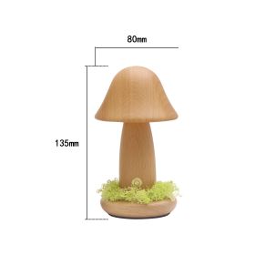 Twist Head Mushroom Small Night Lamp Warm Light Touch (Option: Tricolor Light-Small Size Beech Usb Charging)