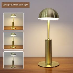 Cross-Border Led Rechargeable Bar Table Lamp Creative Mushroom-shaped Haircut Decorative Lamp Ambience Light Outdoor Restaurant And Cafe Desk Lamp (Option: Alluvial Gold)