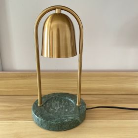 Bedroom Aromatherapy Melting Candle Lamp (Option: Golden green marble-US)