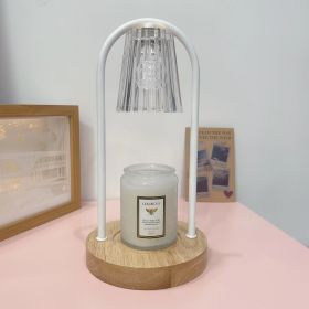 Bedroom Aromatherapy Melting Candle Lamp (Option: Mini Clear Light Round Wood-US)