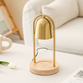 Bedroom Aromatherapy Melting Candle Lamp (Option: Golden round wood-US)