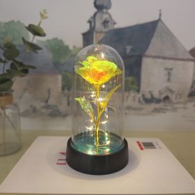 Glass Cover Small Night Lamp (Option: Yellow Warm Light)