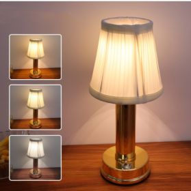 Led Rechargeable Desk Lamp Eye Protection Atmosphere (Option: Warm White Light-Gold-USB)