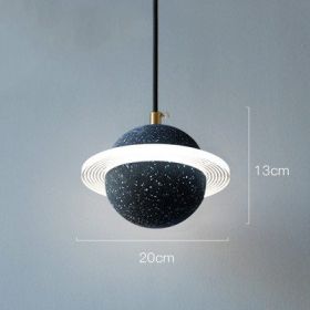 Planet Small Chandelier Red Single Head Bedroom Bedside Lamp (Option: Type C sand black-110v)