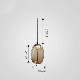 Dining Room Chandelier Living Room Bar Bedroom Glass Single Head (Option: D Cognac)