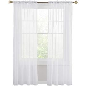 Modern Simple Thickened Solid Thin Window Gauze (Option: White-Threading rod 132x183cm)