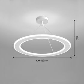 Simple Modern Circular Bedroom Study Chandelier (Option: White-Stepless dimming-410x410mm)