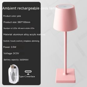 Charging Bar Table Lamp Touch Dimming (Option: Warm Light-Pink)