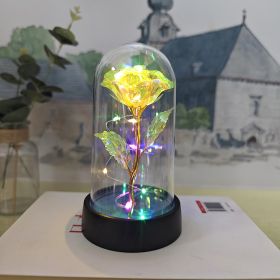 Glass Cover Small Night Lamp (Option: Yellow Colored Lights)