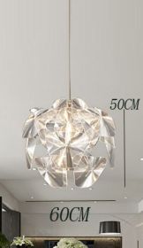 LED Acrylic Living Room Apple Chandelier (Option: Transparent 70x100cm)