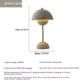 Rechargeable Bud Atmosphere Table Lamp Bedside Decorative Lamp (Option: Charging Three Colors 2W-Granny Grey)