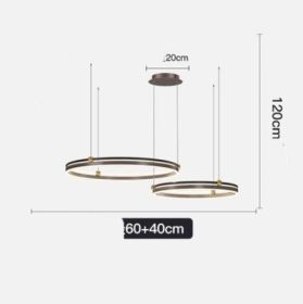 Chandelier Living Room Brushed Aluminum Bedroom Study (Option: Coffee 40CM60CM 72W)