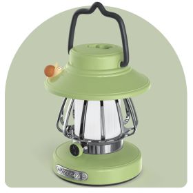 Retro Camping Night Light Charging Portable Outdoor (Option: Green-USB)