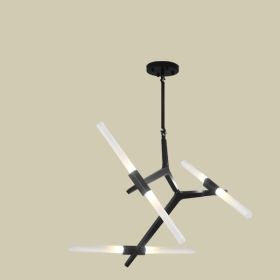 Modern Irregular Living Room Minimalist Dining Room Chandelier (Option: Black-6heads-Remote control infinitedimming)