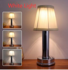 Led Rechargeable Desk Lamp Eye Protection Atmosphere (Option: White Light-Chrome-USB)