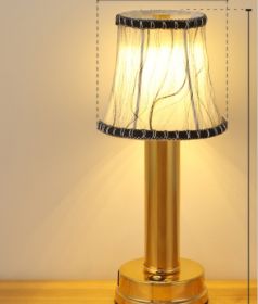 Led Rechargeable Desk Lamp Eye Protection Atmosphere (Option: Tricolor dimming-Black lace goldplated base-USB)