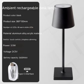 Charging Bar Table Lamp Touch Dimming (Option: Warm Light-Black)