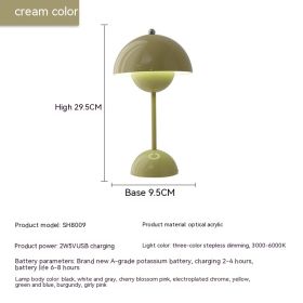 Rechargeable Bud Atmosphere Table Lamp Bedside Decorative Lamp (Option: Charging Three Colors 2W-Beige)