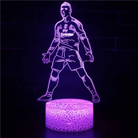 Led Small Night Lamp Football Player Colorful Touch Ambience Light (Option: Crack Base Colorful Touch-ZB 417)