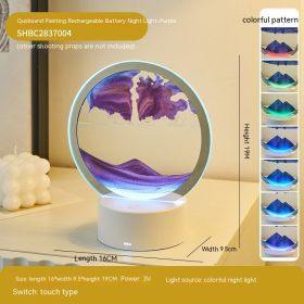 Creative Gift Quicksand Lamp Decorative Lamp (size: 5WRGBUSB Power Supply-Purple)