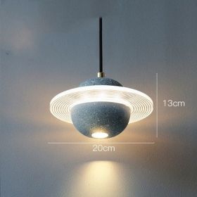 Planet Small Chandelier Red Single Head Bedroom Bedside Lamp (Option: Double light gray blue-110v)