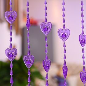 Household Plastic Crystal Acrylic Door Chain Decoration (Option: All Purple-70x90)