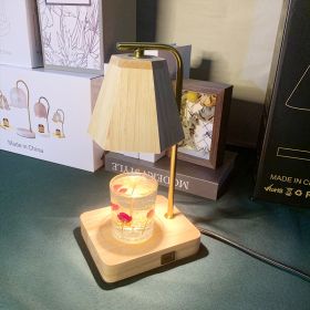 Aromatherapy Wax Melting Lamp Made Entirely Of Wood With USB (Option: Rotating Dimming Beauty 110V-Pole Type)