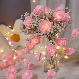 LED Rose Small Colored Lights Indoor (Option: Rose Pink-150cm10 Lamp Battery)