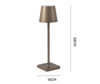 Aluminum LED Charging Table Lamp (Option: Brown-All aluminum)