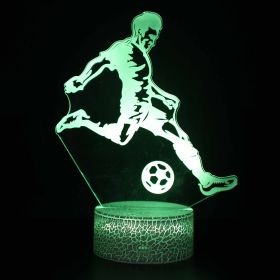 Led Small Night Lamp Football Player Colorful Touch Ambience Light (Option: Crack Base Touch 16 Colors-ZB 934)