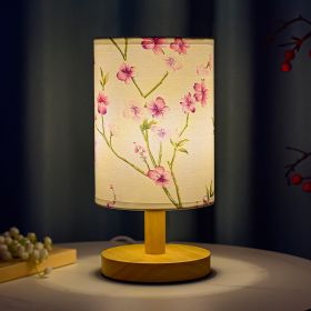 Cozy Table Lamp Bedroom Bedside Chinese Style Literary Decoration B & B Led Night Simple (Option: Warm Light Electrodeless-Spring Peach Blossom)