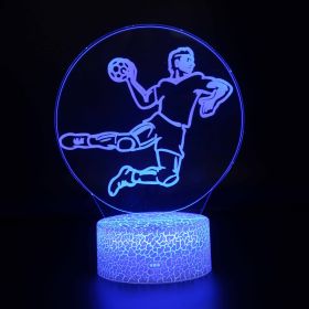 Led Small Night Lamp Football Player Colorful Touch Ambience Light (Option: White Base Touch 16 Colors-ZB 763)