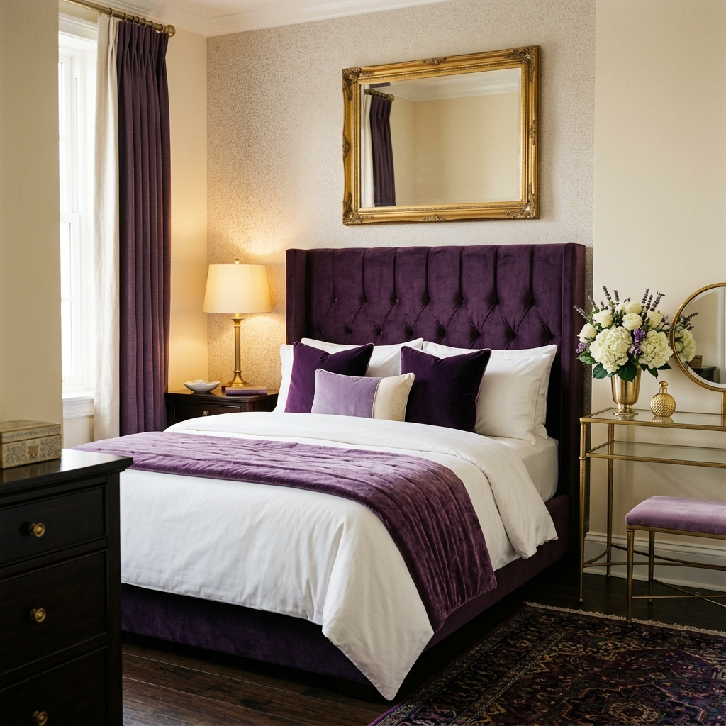 Elegant velvet bedroom